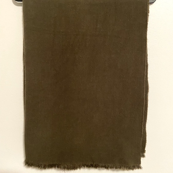 Large Olive Green Shawl 75” Length 31” Width - Picture 3 of 3